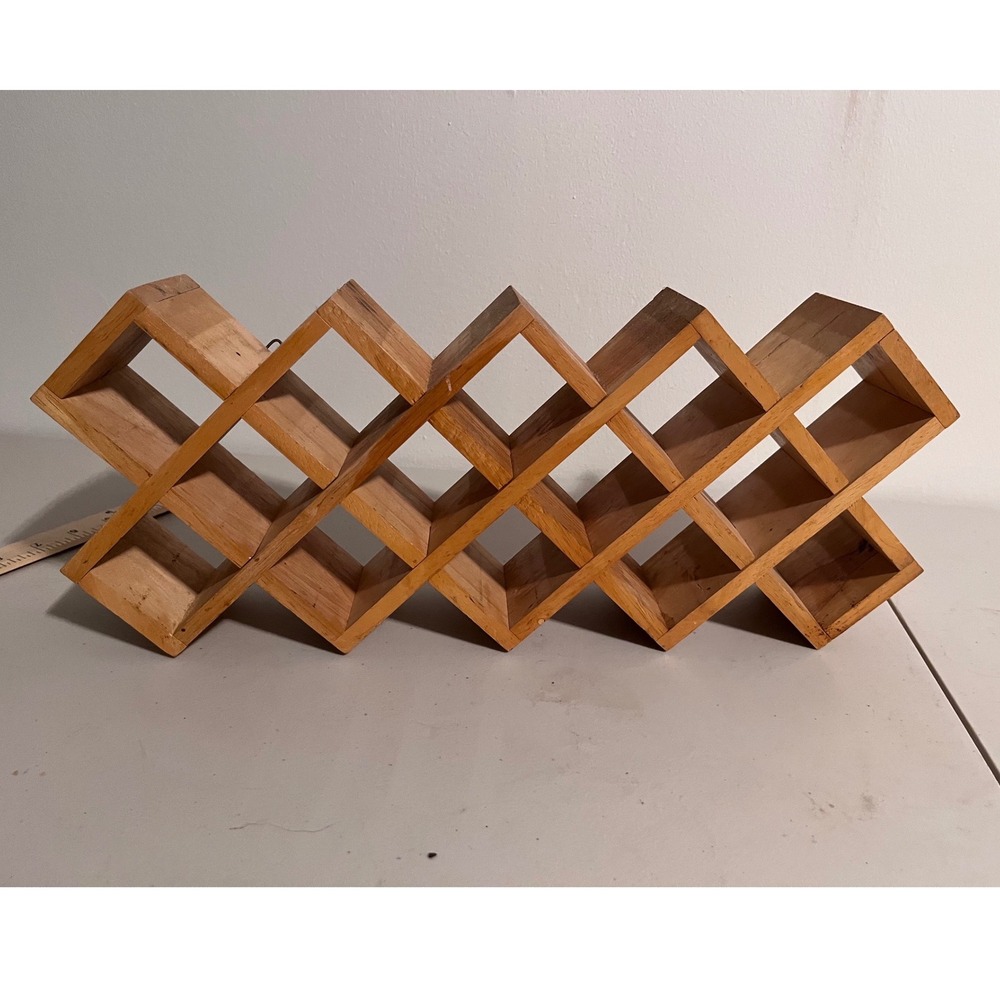 Vintage Winsome Wood Criss-Cross Wall Spice Rack β 18 Jar Capacity